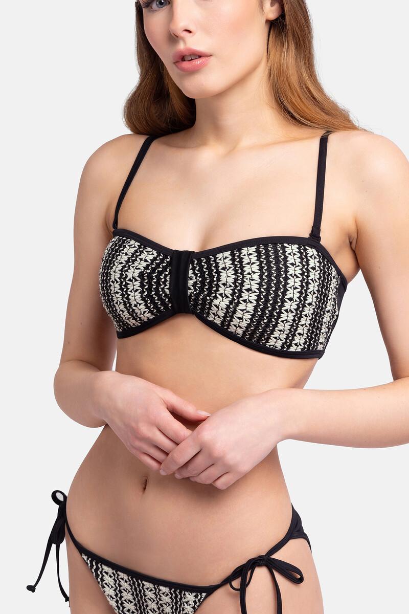 Women'secret Top De Bikini Bandeau Crochet Negro