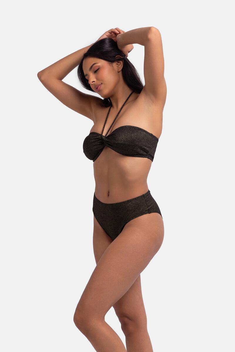 Women'secret Top De Bikini Bandeau Lúrex Negro