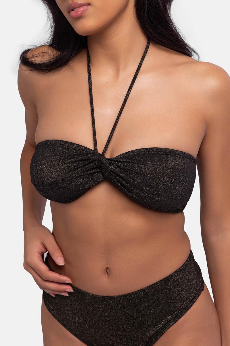 Women'secret Top De Bikini Bandeau Lúrex Negro