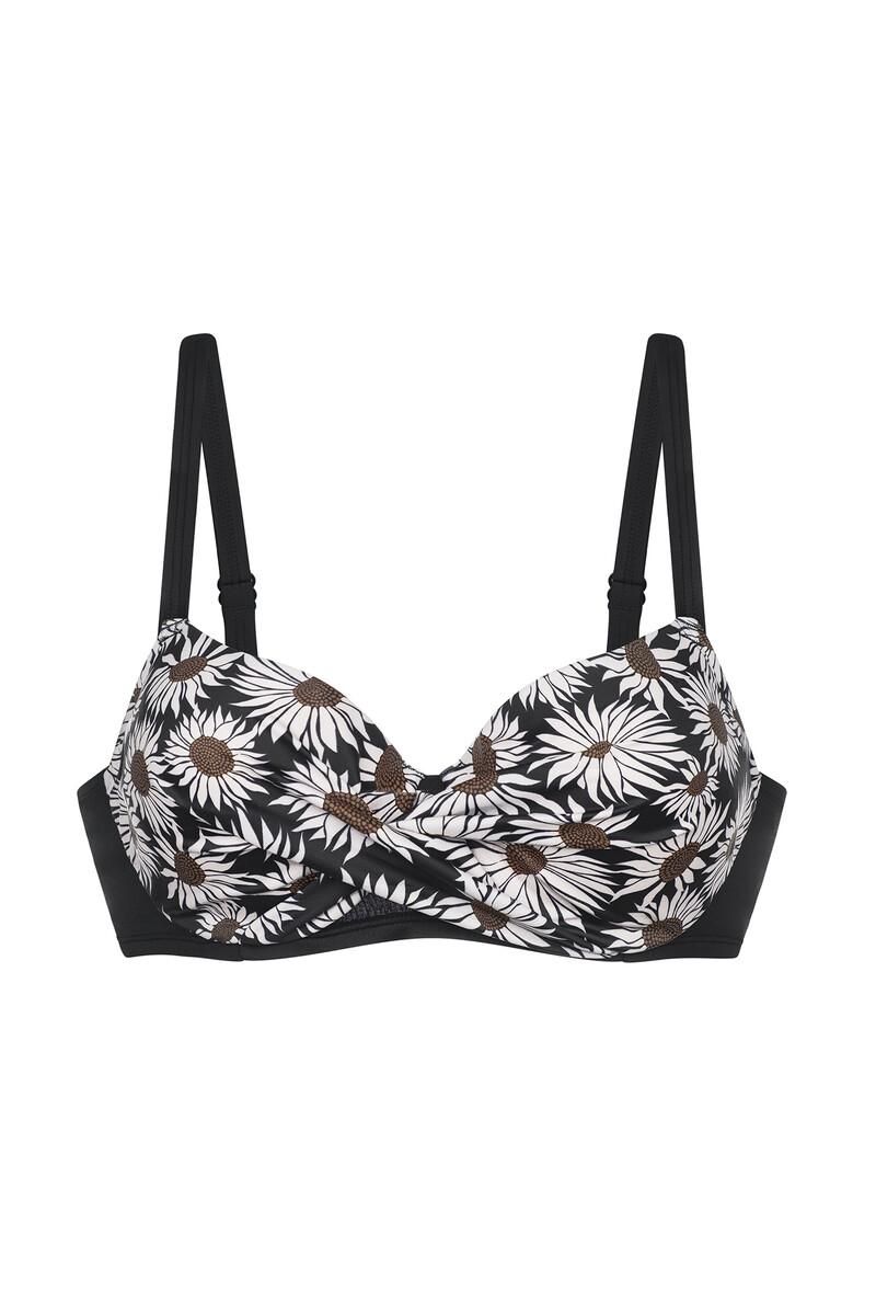 Women'secret Top De Bikini Estampado Negro