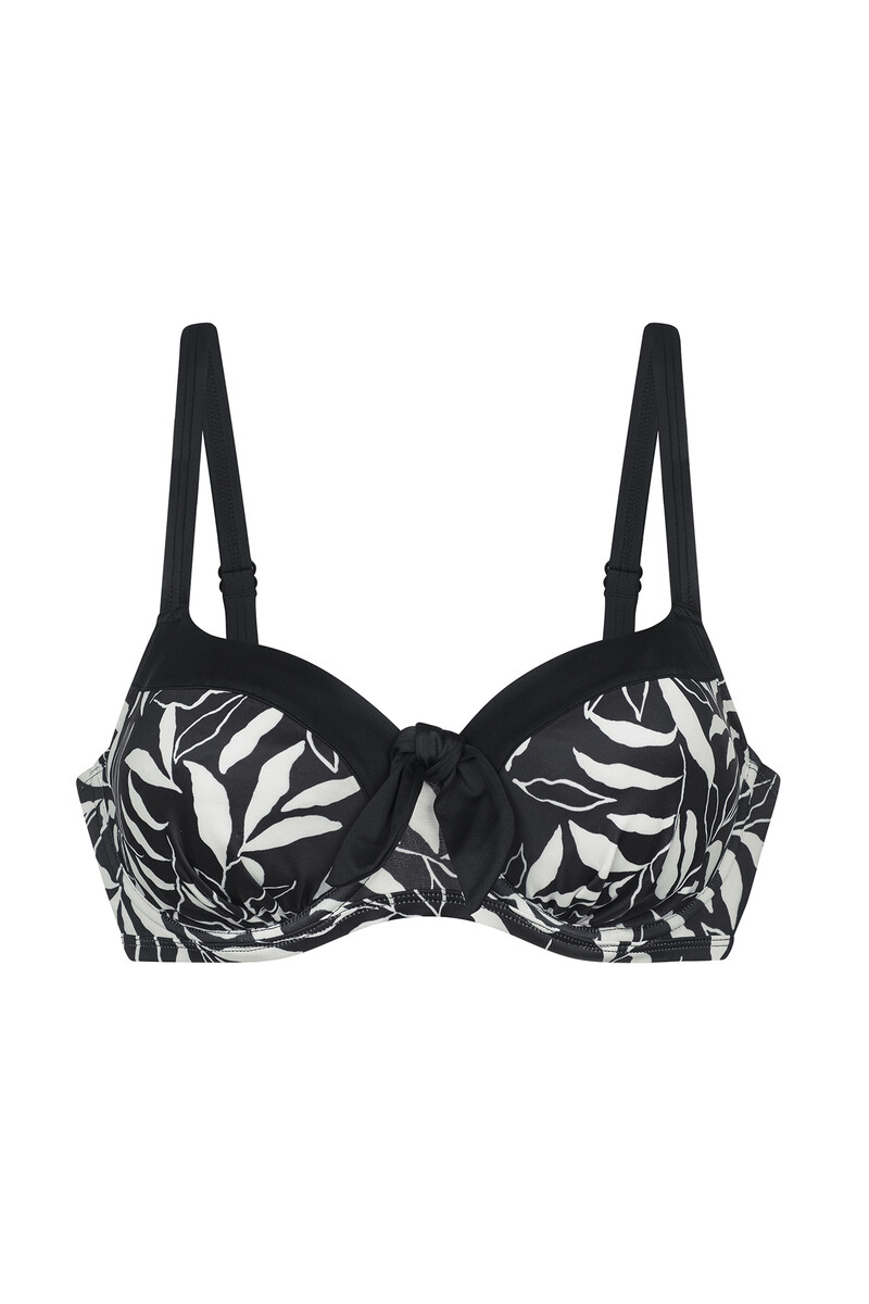 Women'secret Top De Bikini Estampado Negro