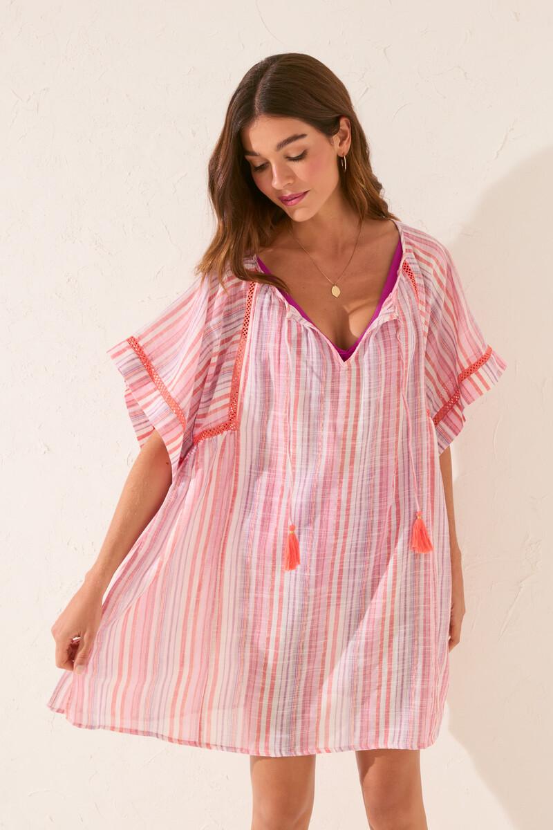 Women'secret Túnica Corta Tejido Estampado Rayas