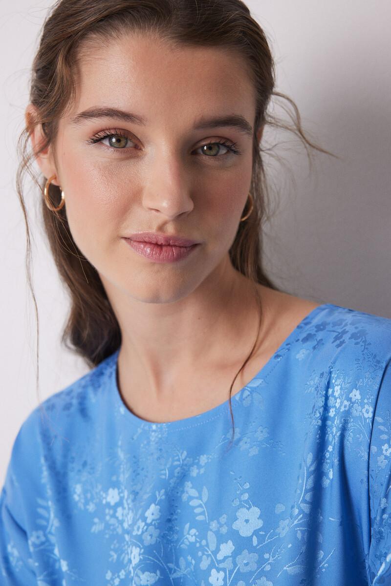 Women'secret Vestido Caftán Satén Jacquard Azul