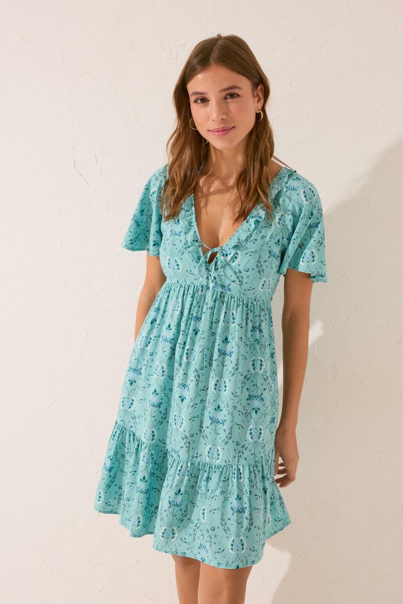 Women'secret Vestido Corto Volantes Print Flores