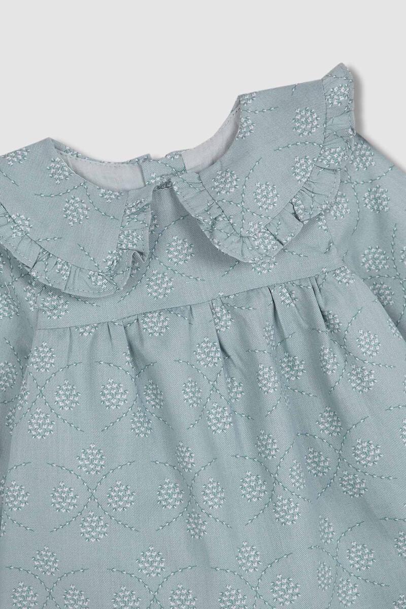 Women'secret Vestido Estampado Azul Claro