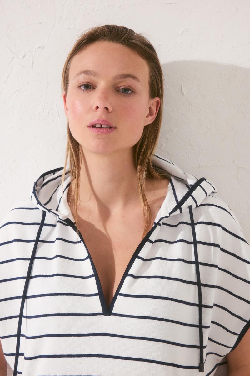 women'secret Vestido felpa rayas navy