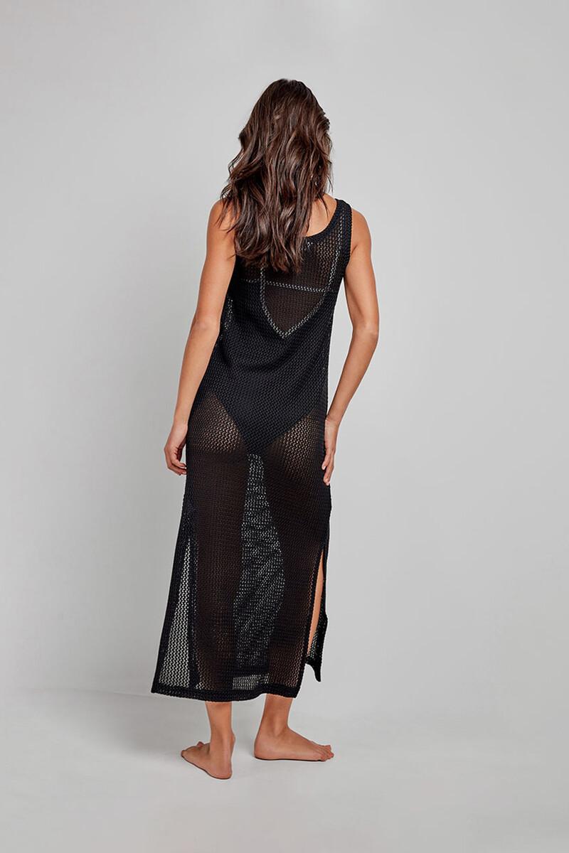 Women'secret Vestido Largo Crochet Negro