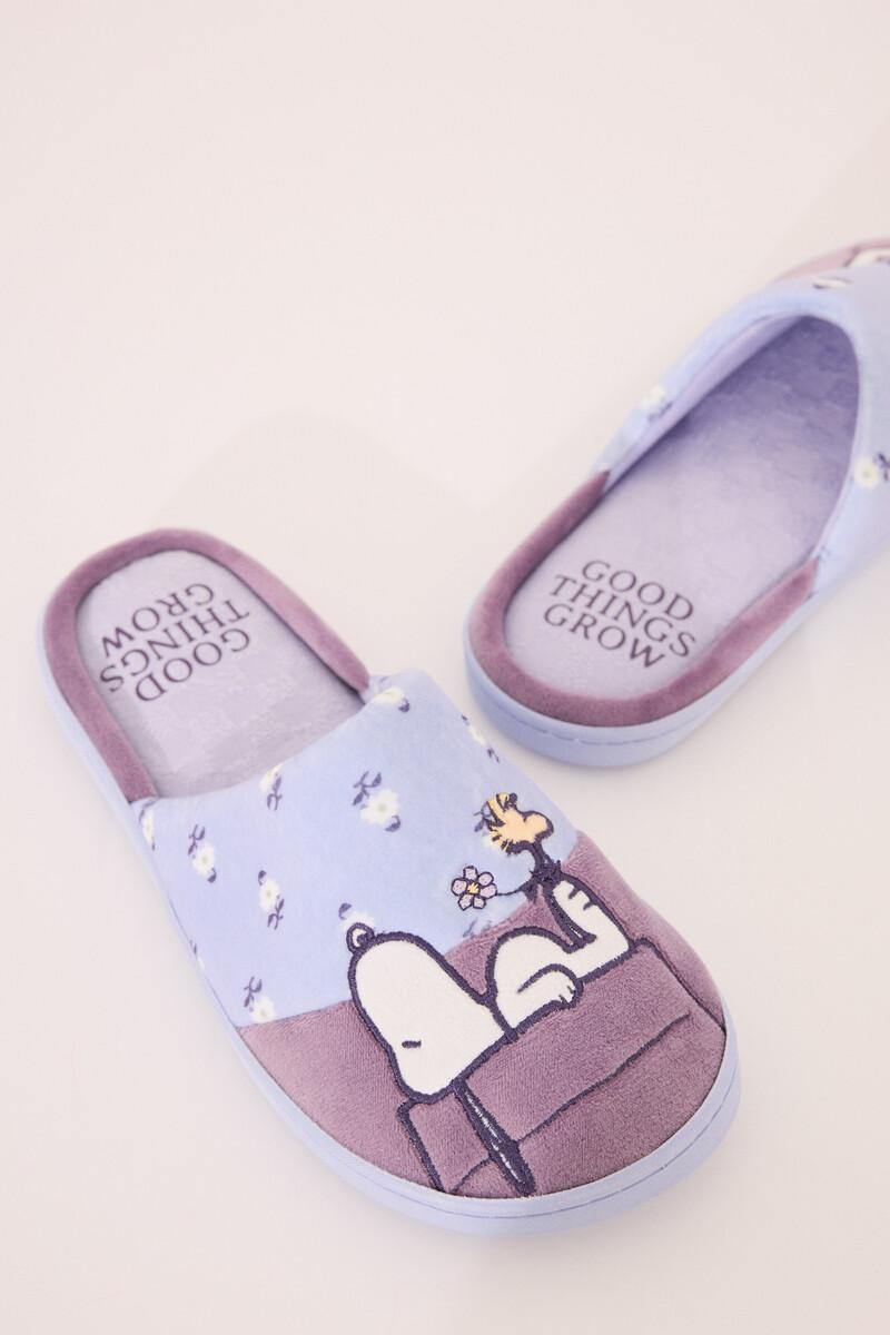 Women'secret Zapatillas Casa Lila Snoopy