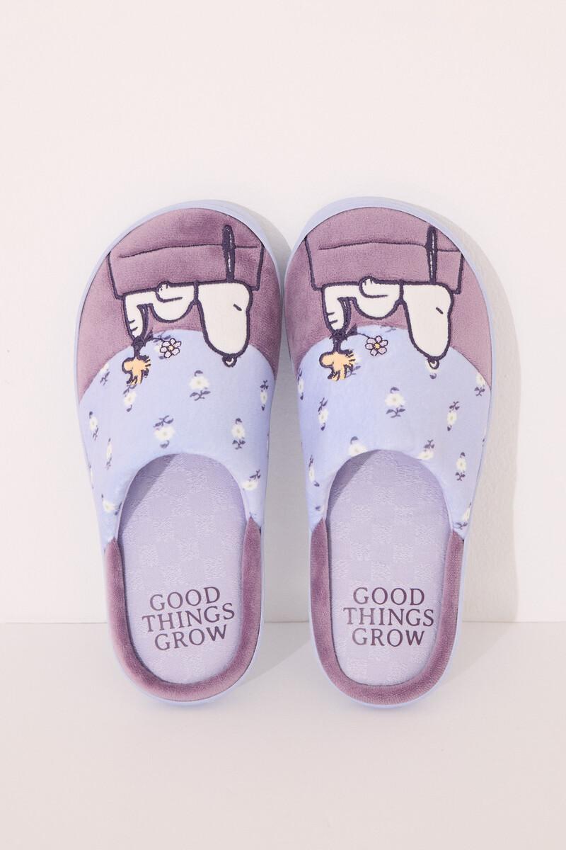 Women'secret Zapatillas Casa Lila Snoopy