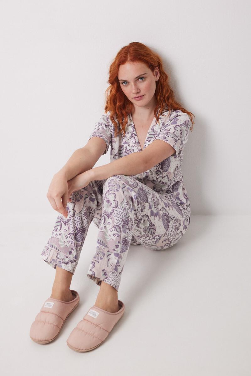 Women'secret Zapatillas Casa Nylon Acolchado Rosa