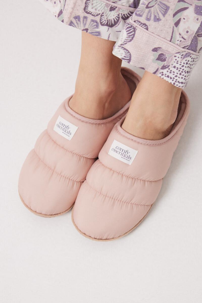 women'secret Zapatillas casa nylon acolchado rosa