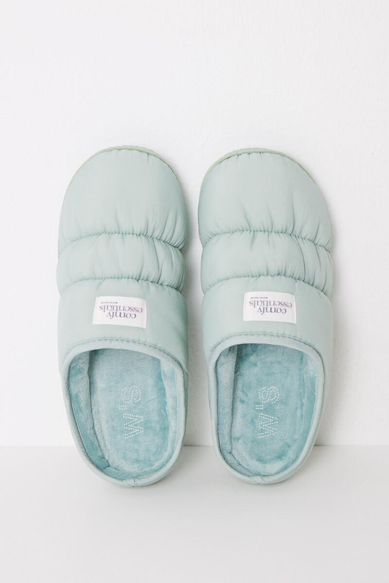 Women'secret Zapatillas Casa Nylon Acolchado Verde