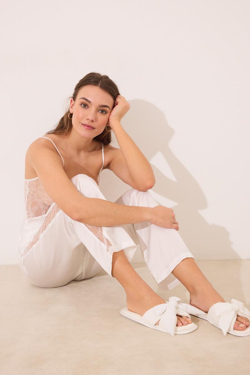 women'secret Zapatillas casa satén lazo