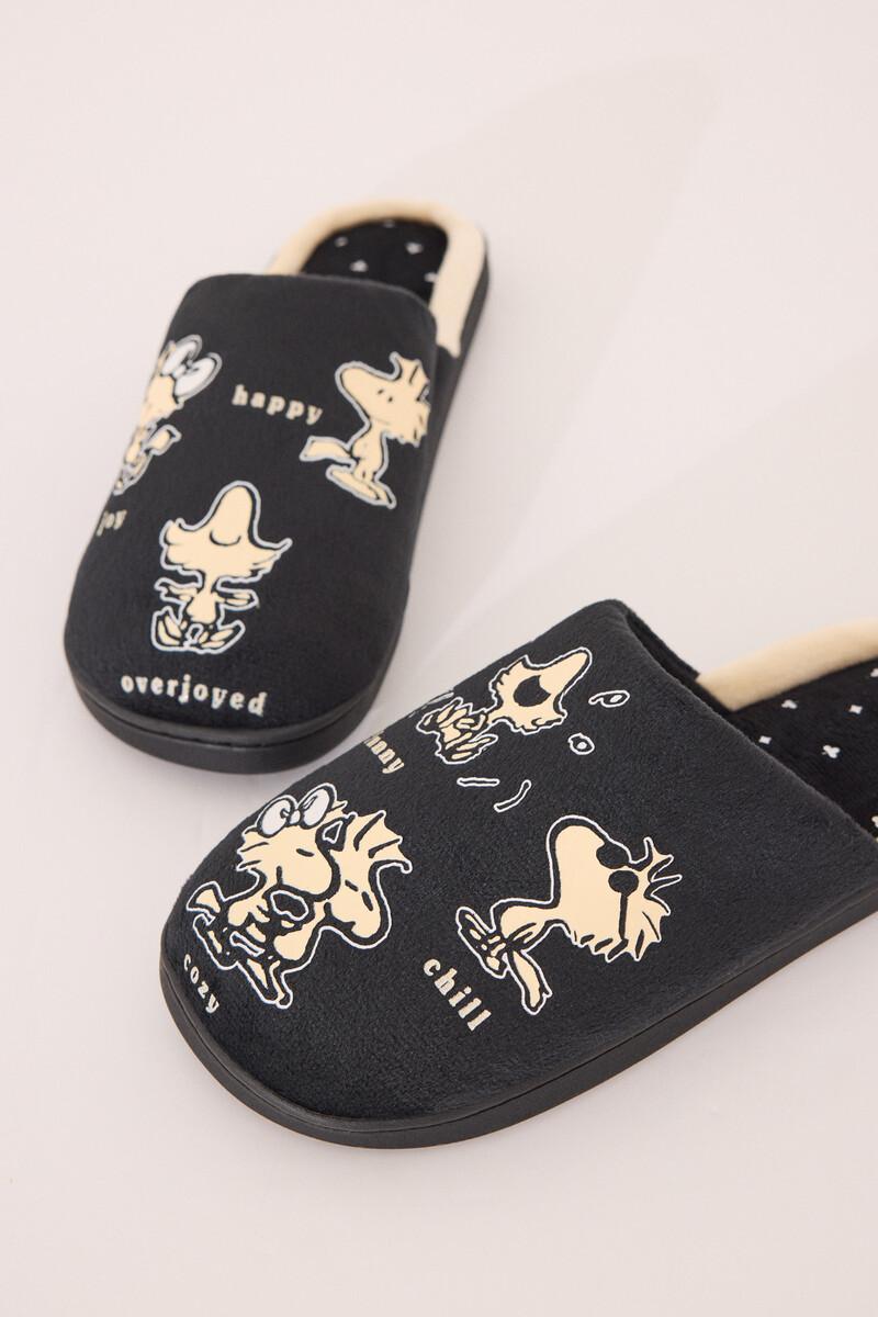 Women'secret Zapatillas Casa Snoppy Negro