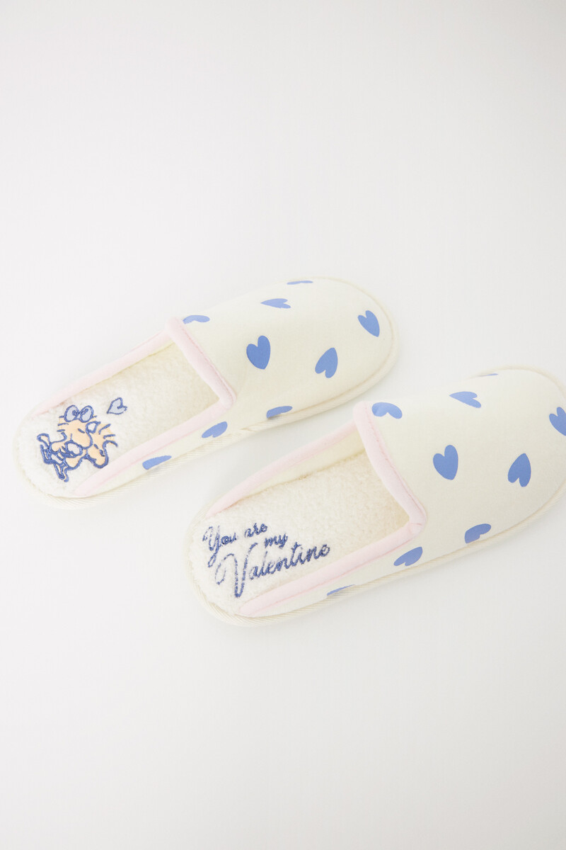 Women'secret Zapatillas Casa Velur Corazones