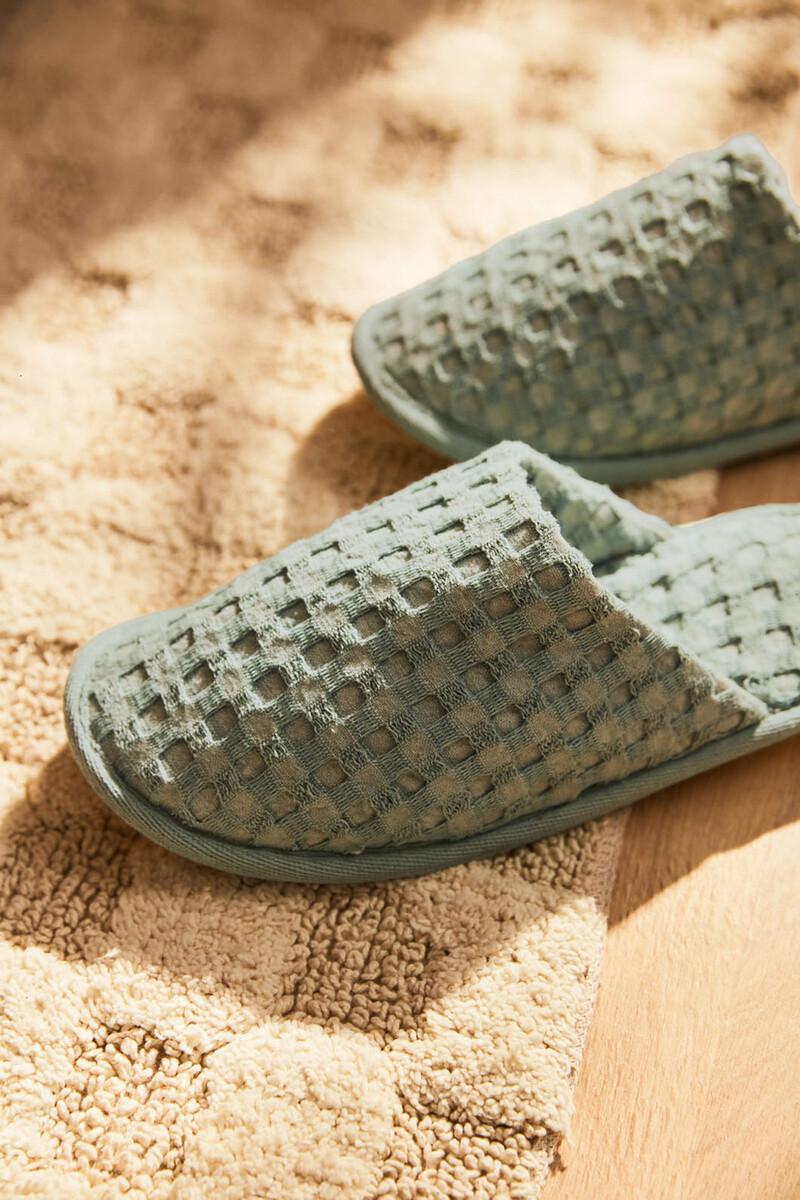Women'secret Zapatillas De Algodón Verde Claro Ola