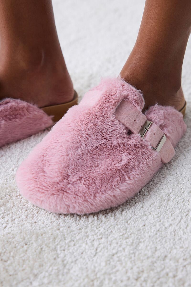 women'secret Zapatillas de casa zueco pelo