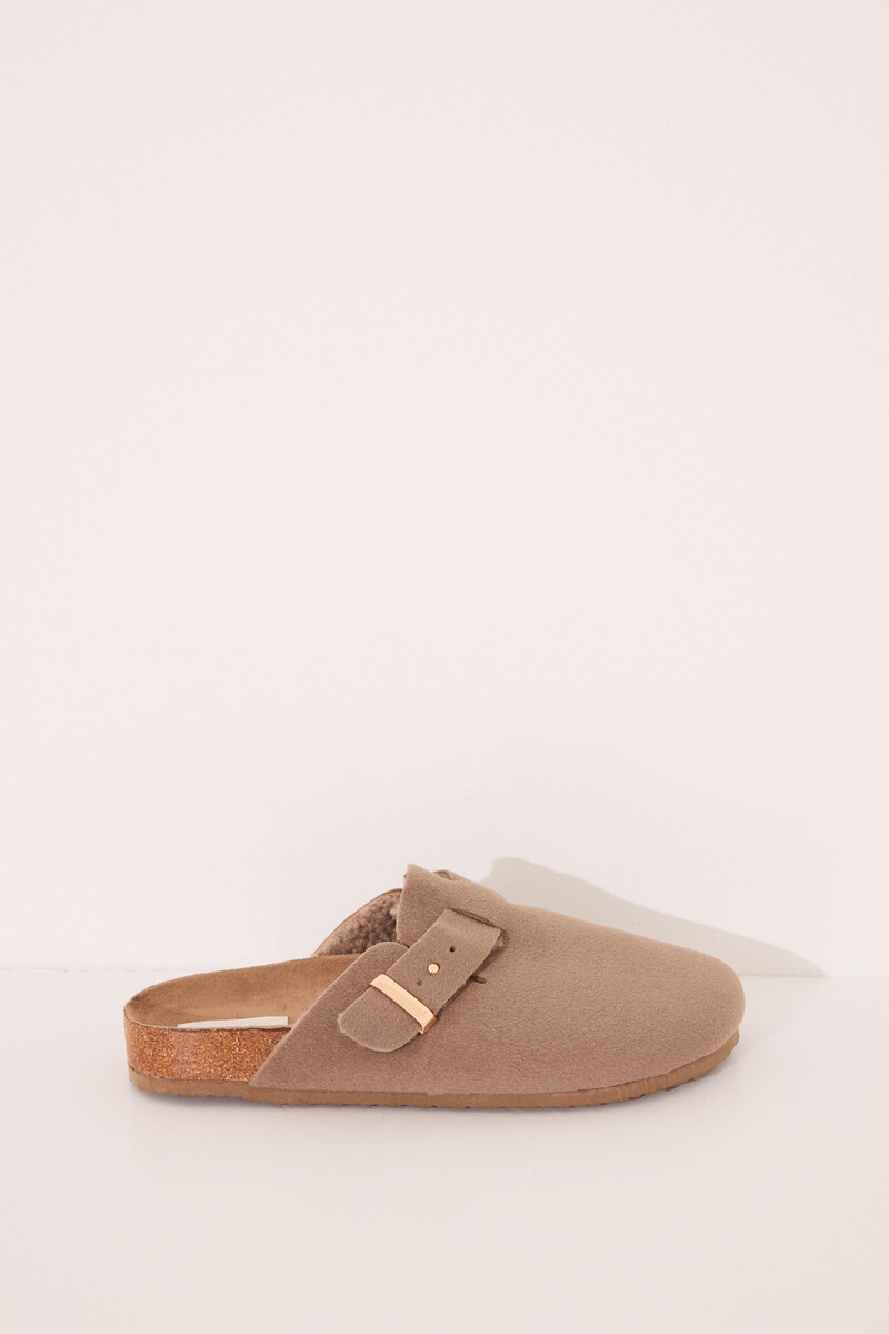 Women'secret Zapatillas Tipo Zueco Beige