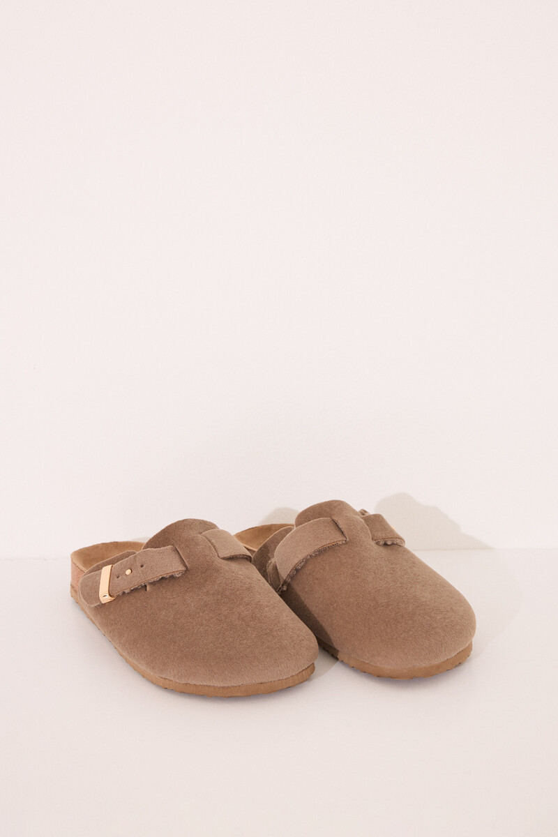 Women'secret Zapatillas Tipo Zueco Beige