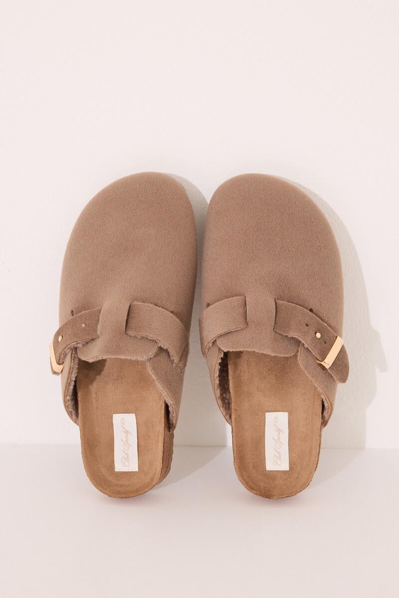 Women'secret Zapatillas Tipo Zueco Beige