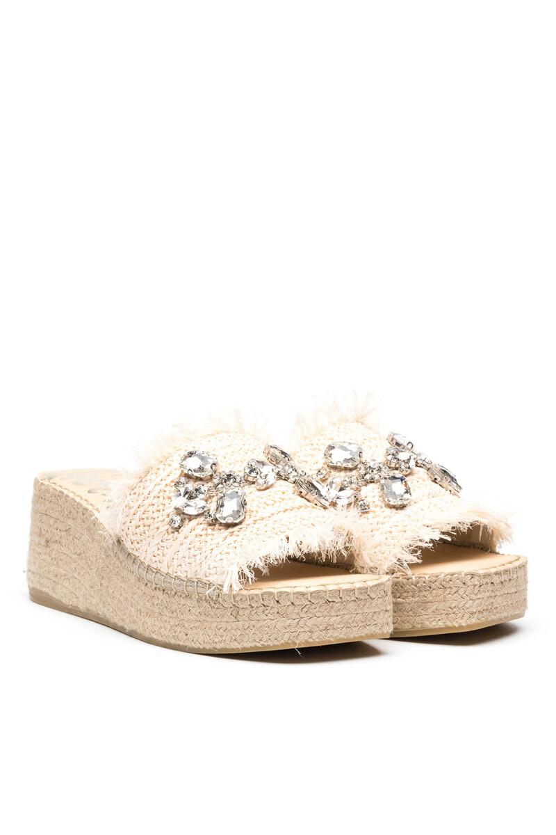 women'secret Zueco de cuña yute