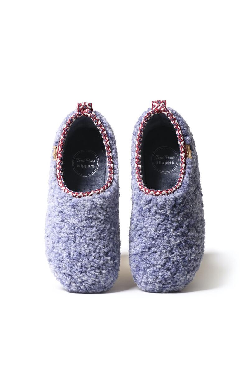 Women'secret Zapatilla Tipo Babucha Para Mujer En Borrego Azul