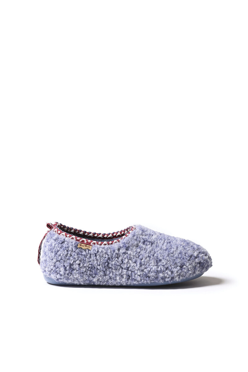 Women'secret Zapatilla Tipo Babucha Para Mujer En Borrego Azul