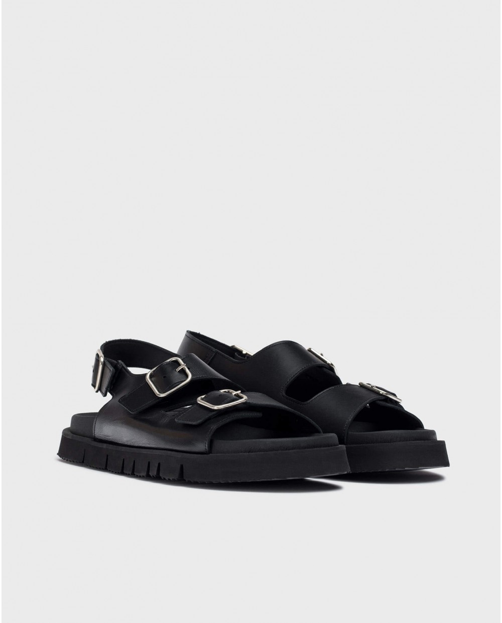 Wonders Sandalias BIRK Negro