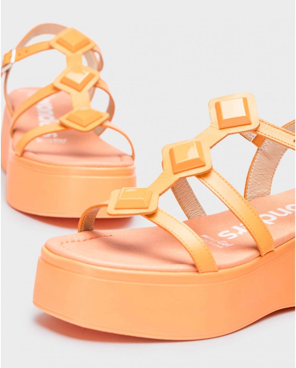 Wonders Sandalias Con Plataforma CAROLINA Naranja