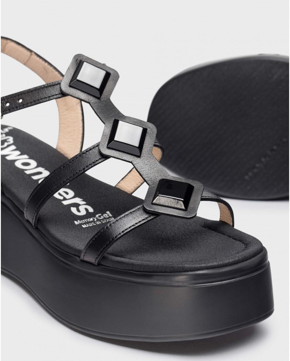Wonders Sandalias Con Plataforma CAROLINA Negro