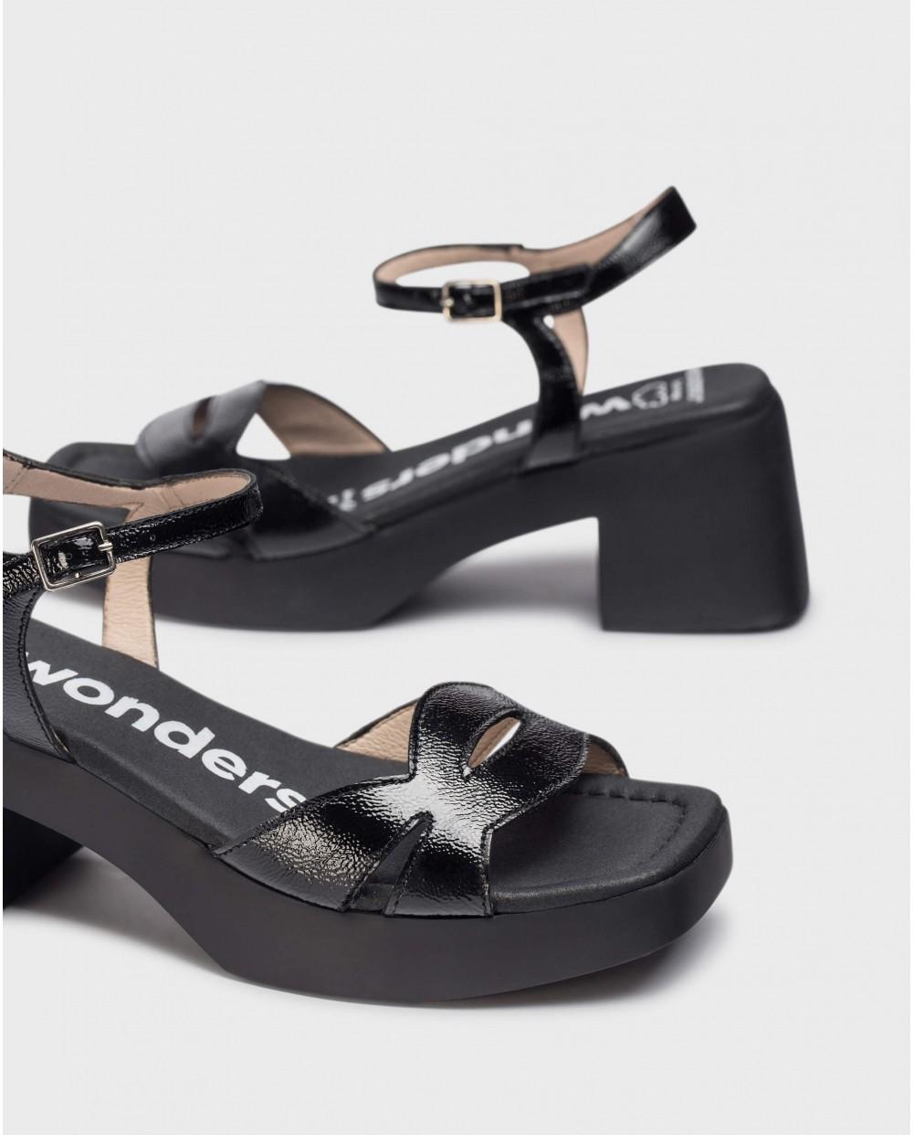 Wonders Sandalias HURA Negras