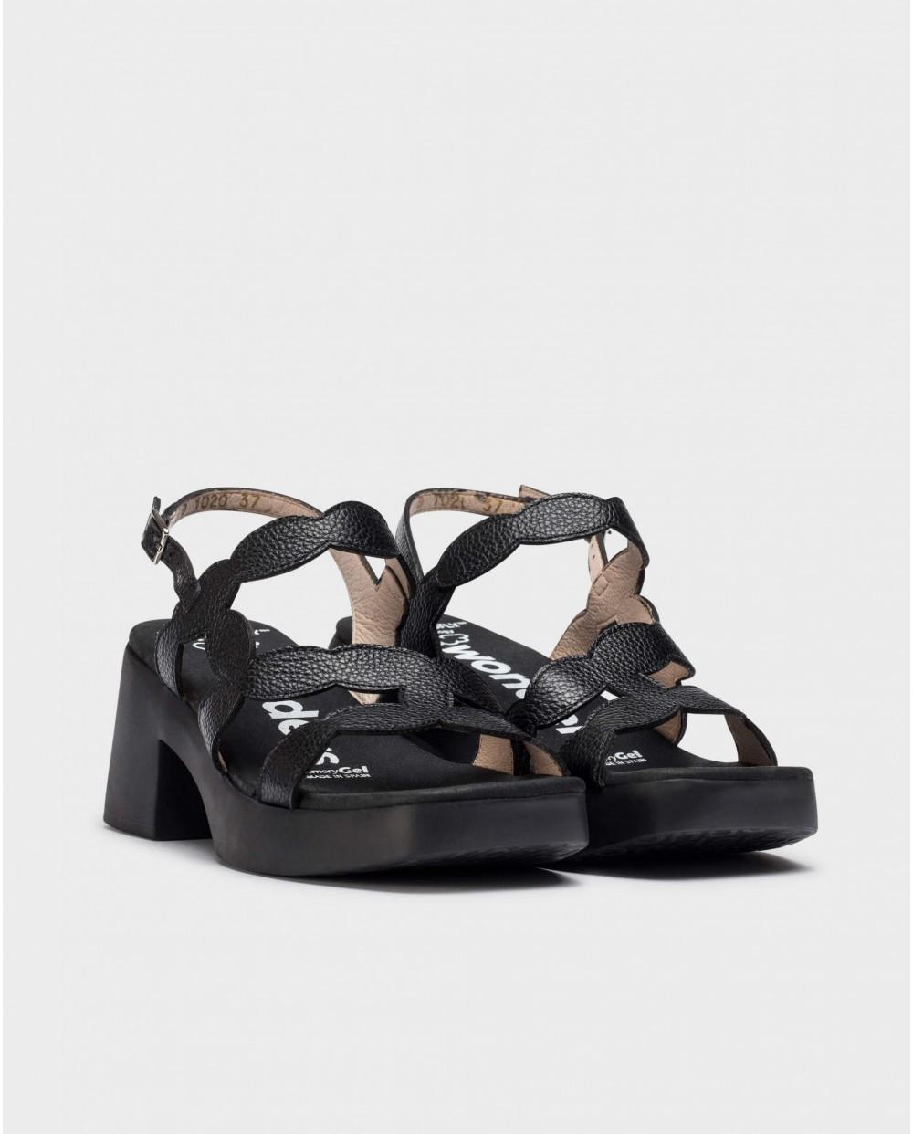 Wonders Sandalias HURA Negras