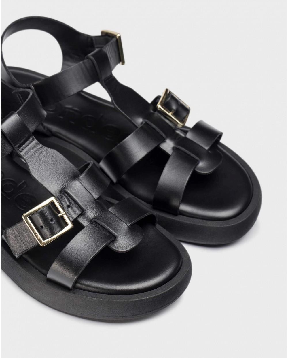 Wonders Sandalias LUZ Negras
