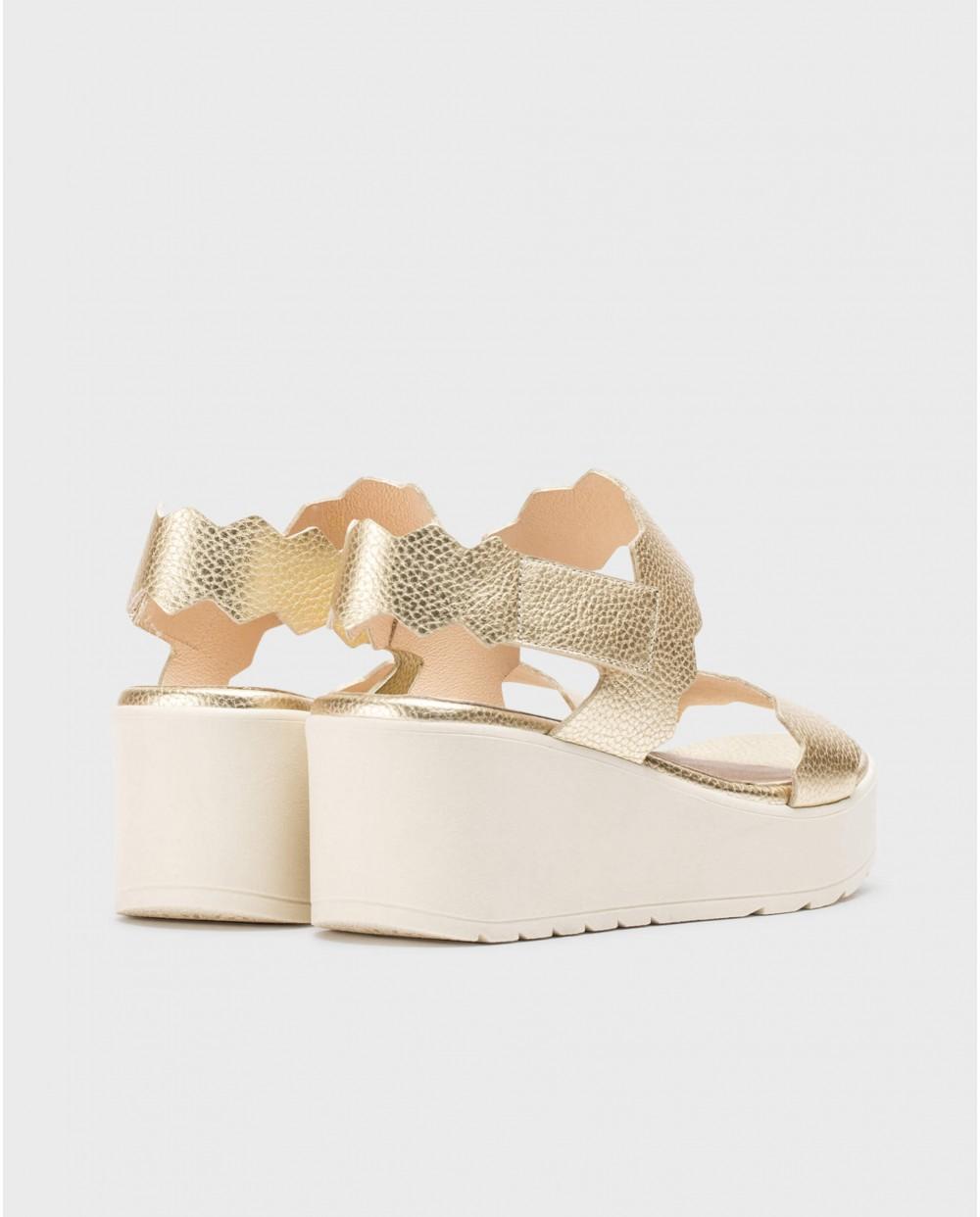 Wonders Sandalias PÚRPURA Platino