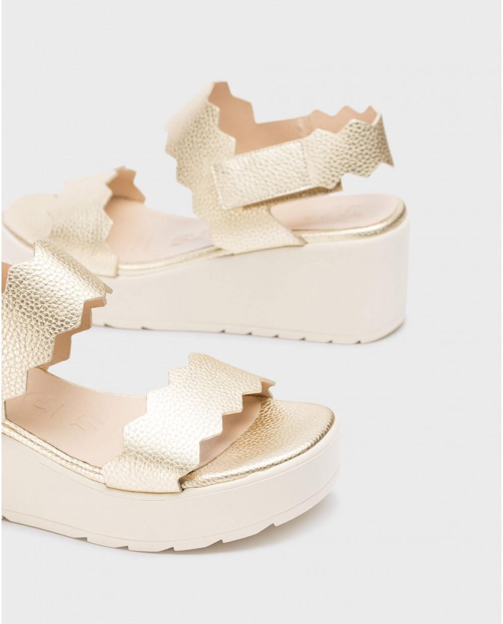 Wonders Sandalias PÚRPURA Platino