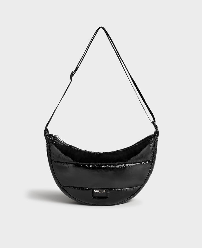 wouf Black Glossy Crossbody Bag