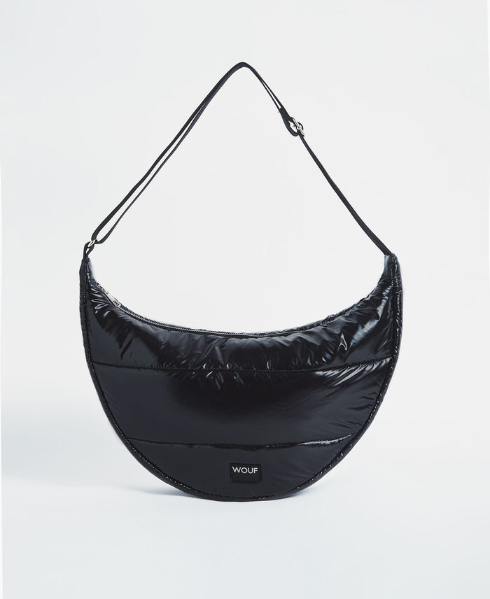 wouf Black Glossy Large Crossbody Bag