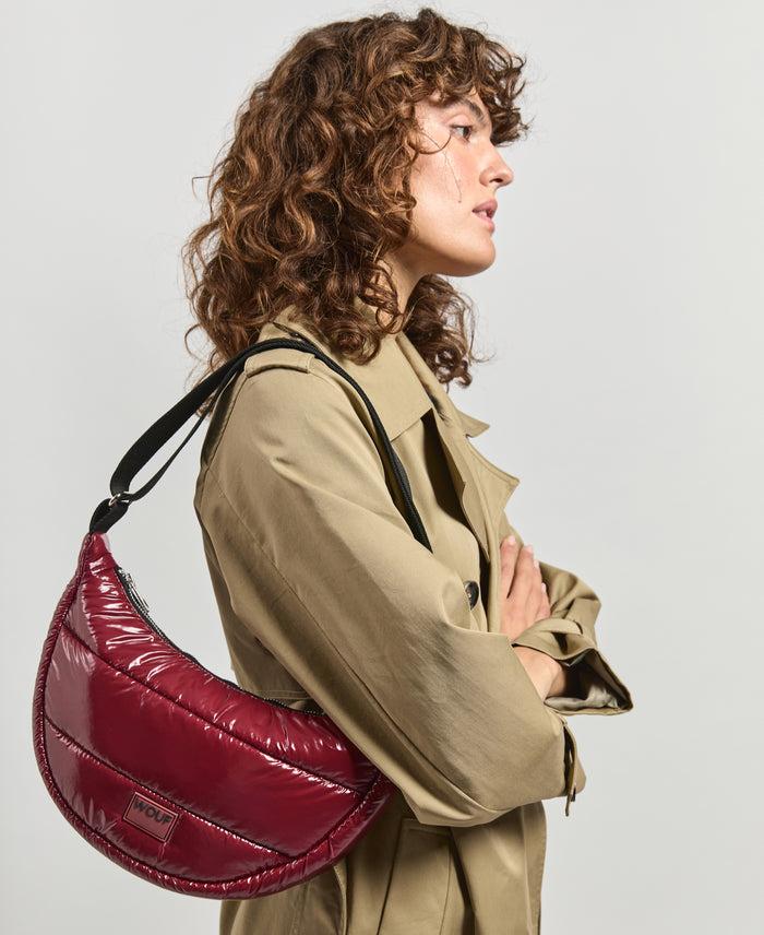 Wouf Burgundy Glossy Crossbody Bag