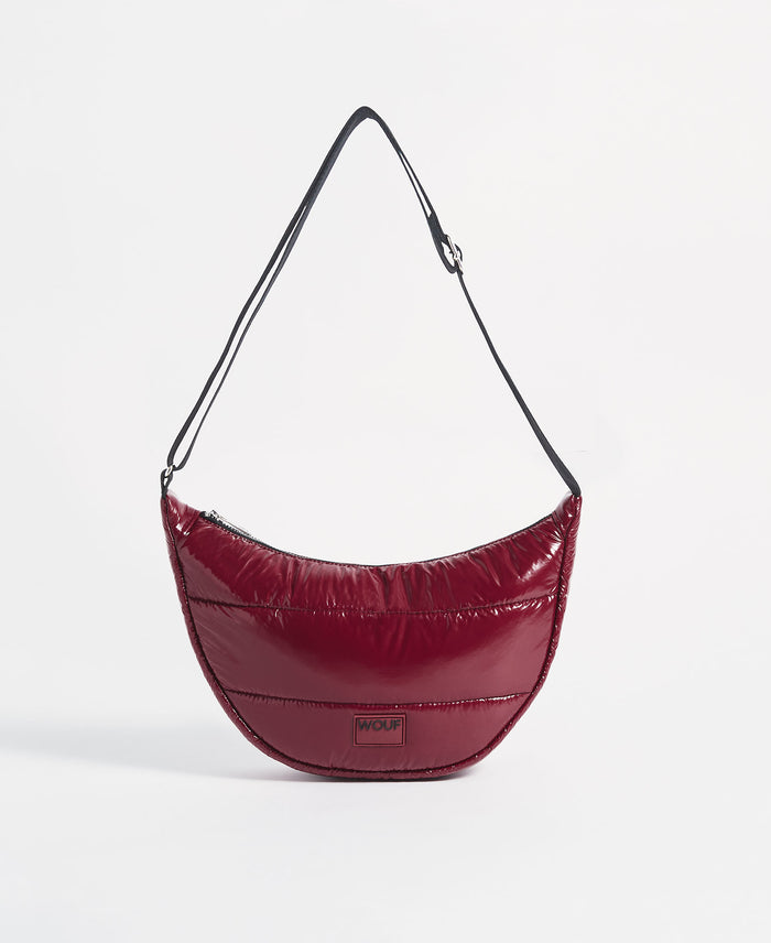 wouf Burgundy Glossy Crossbody Bag