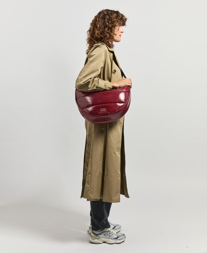 Wouf Burgundy Glossy Large Crossbody Bag