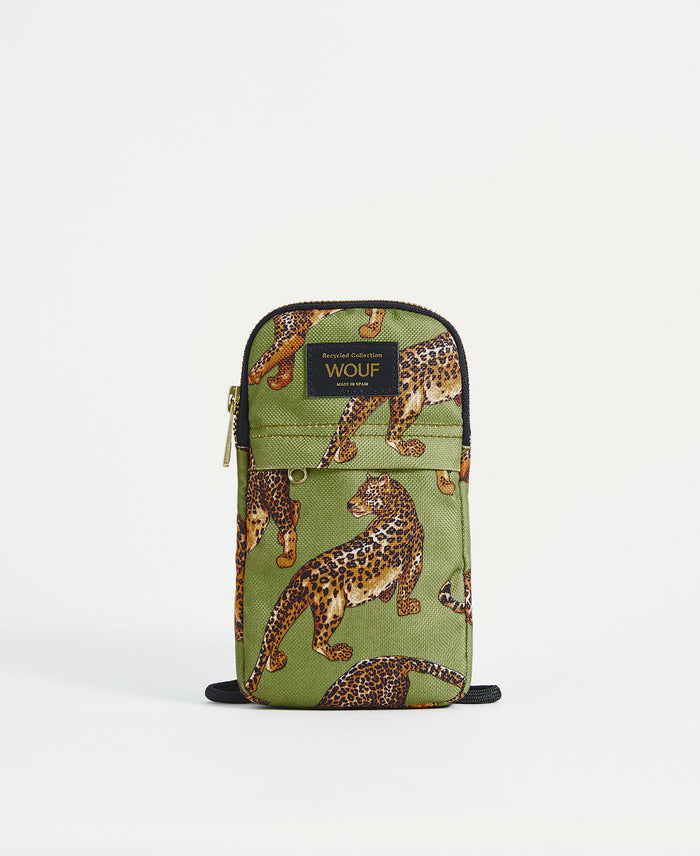 wouf Olive Leopard Crossbody Phone Bag