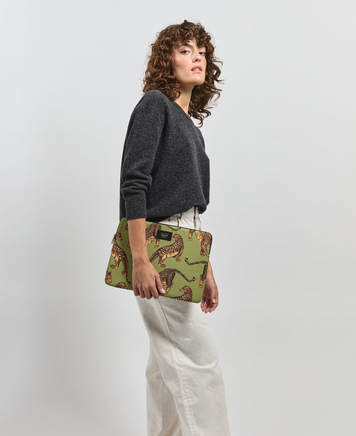 Wouf Olive Leopard Laptop Sleeve 13&14