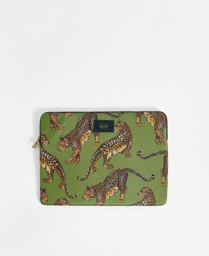 wouf Olive Leopard Laptop Sleeve 13&14