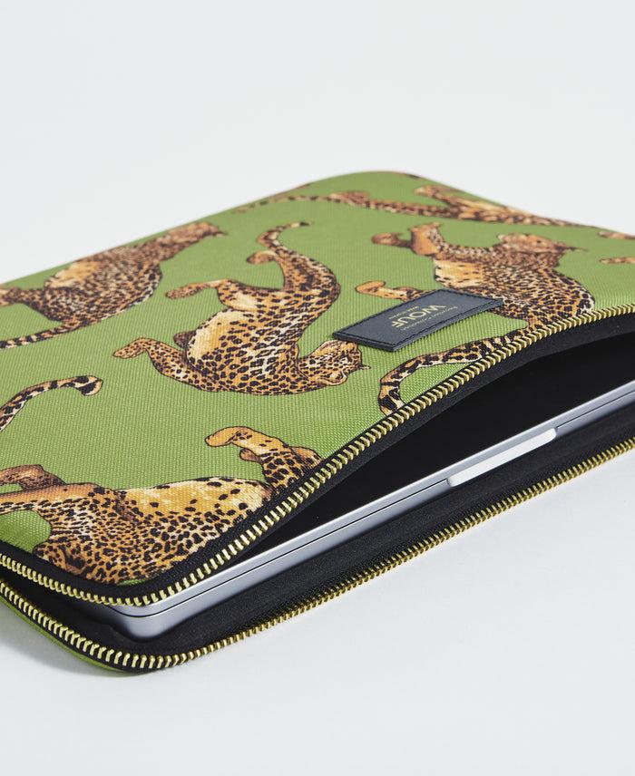 Wouf Olive Leopard Laptop Sleeve 15&16