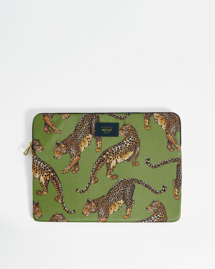 wouf Olive Leopard Laptop Sleeve 15&16