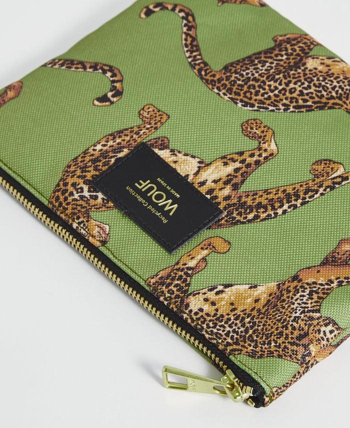 Wouf Olive Leopard Pouch
