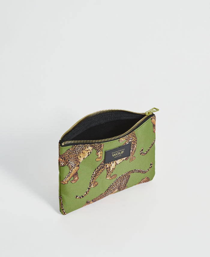 Wouf Olive Leopard Pouch