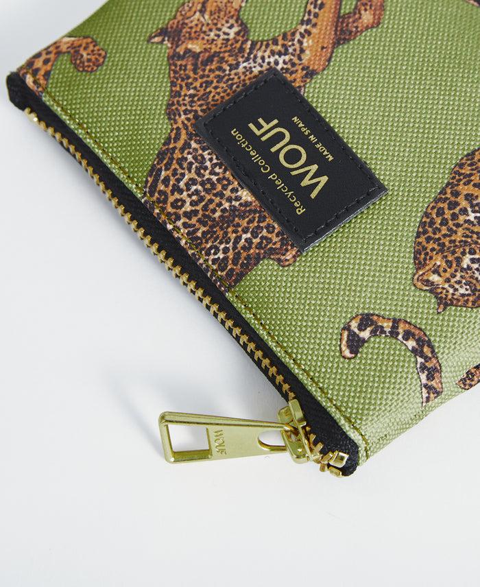 Wouf Olive Leopard Small Pouch