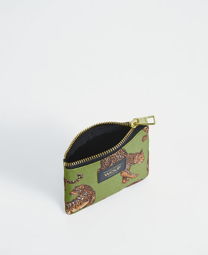 Wouf Olive Leopard Small Pouch