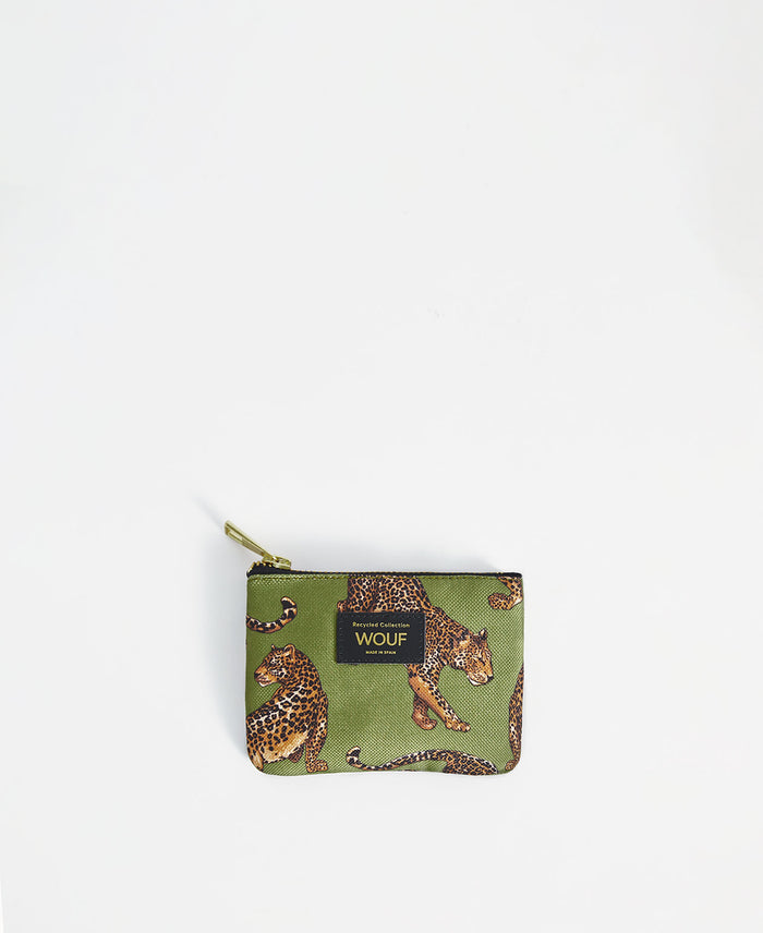 wouf Olive Leopard Small Pouch